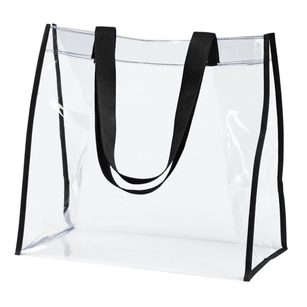 BAGedge PVC Clear PVC Tote Black Top carrying Handles